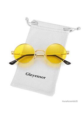Polarized Round Sunglasses Small Circle Metal Frame UV400